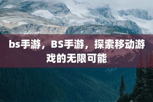 bs手游，BS手游，探索移动游戏的无限可能