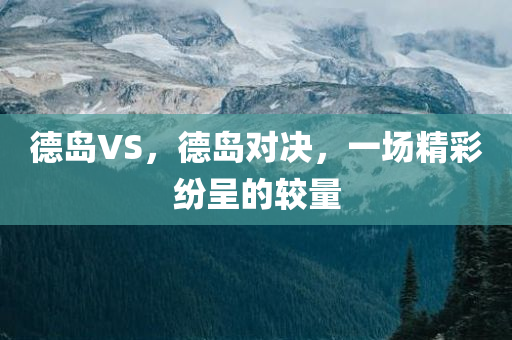 德岛VS，德岛对决，一场精彩纷呈的较量
