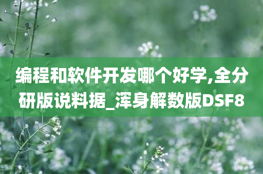 编程和软件开发哪个好学,全分研版说料据_浑身解数版DSF8