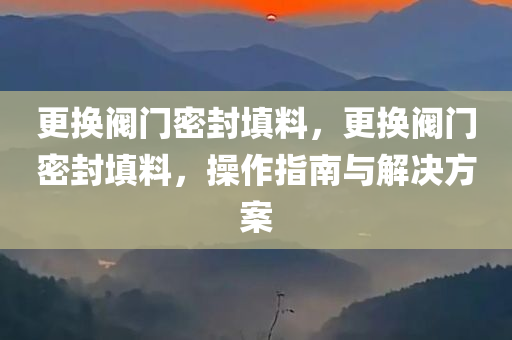 更换阀门密封填料，更换阀门密封填料，操作指南与解决方案