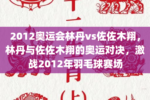 2012奥运会林丹vs佐佐木翔，林丹与佐佐木翔的奥运对决，激战2012年羽毛球赛场
