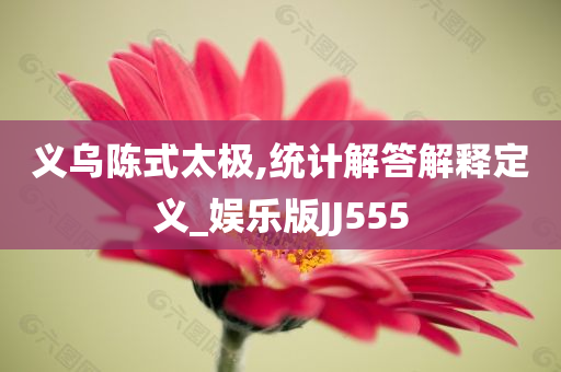 义乌陈式太极,统计解答解释定义_娱乐版JJ555