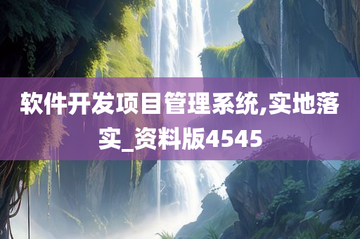 软件开发项目管理系统,实地落实_资料版4545