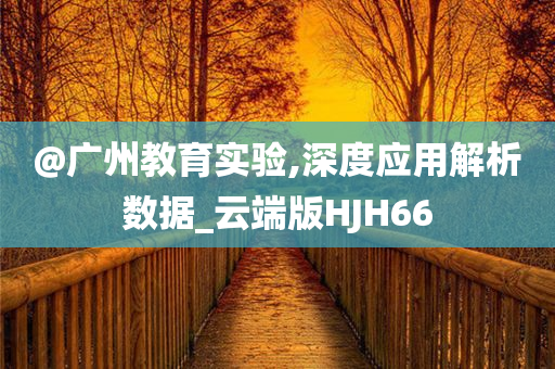 @广州教育实验,深度应用解析数据_云端版HJH66