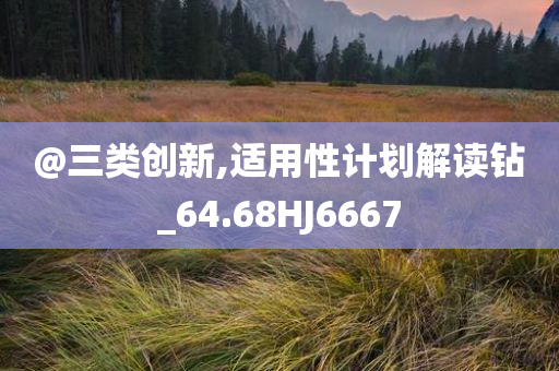 @三类创新,适用性计划解读钻_64.68HJ6667