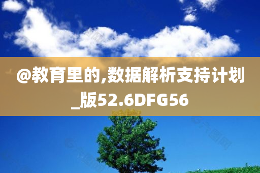 @教育里的,数据解析支持计划_版52.6DFG56