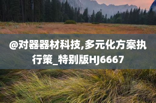 @对器器材科技,多元化方案执行策_特别版HJ6667
