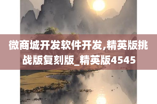 微商城开发软件开发,精英版挑战版复刻版_精英版4545今晚必出三肖2025_2025新澳门精准免费提供·精确判断