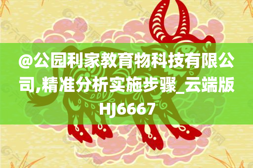 @公园利家教育物科技有限公司,精准分析实施步骤_云端版HJ6667