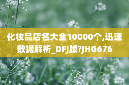 化妆品店名大全10000个,迅速数据解析_DFJ版?JHG676