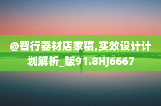 @智行器材店家稿,实效设计计划解析_版91.8HJ6667