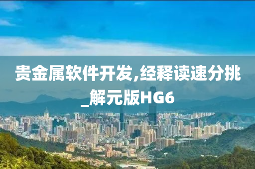 贵金属软件开发,经释读速分挑_解元版HG6