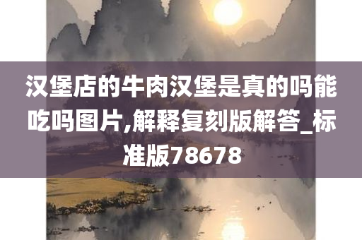 汉堡店的牛肉汉堡是真的吗能吃吗图片,解释复刻版解答_标准版78678