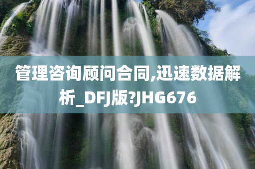 管理咨询顾问合同,迅速数据解析_DFJ版?JHG676