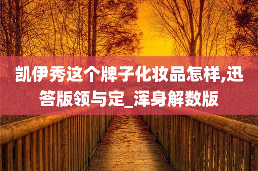 凯伊秀这个牌子化妆品怎样,迅答版领与定_浑身解数版